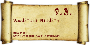 Vadászi Milán névjegykártya